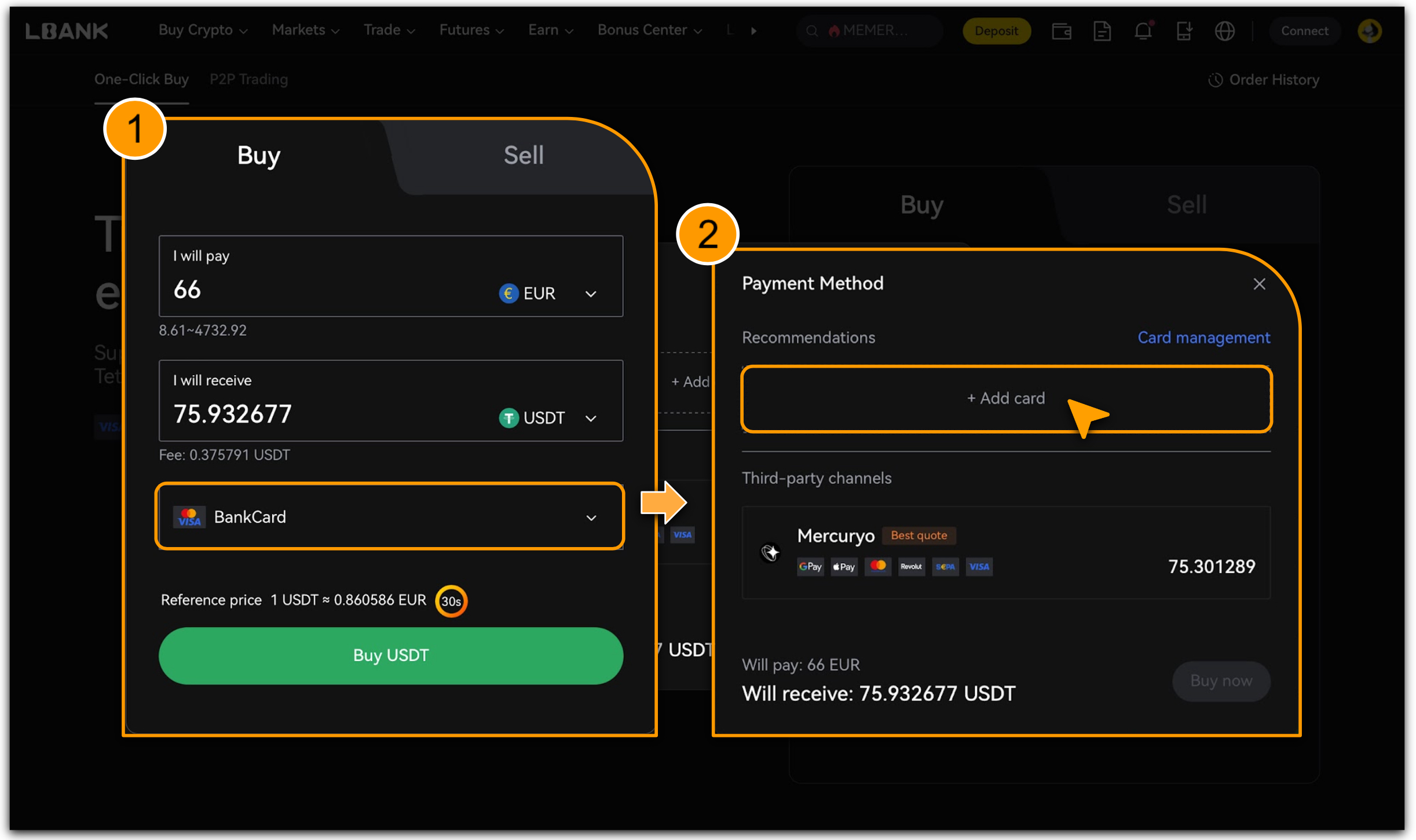 Guide to Binding a Bank Card for One-Click Buy (Web)