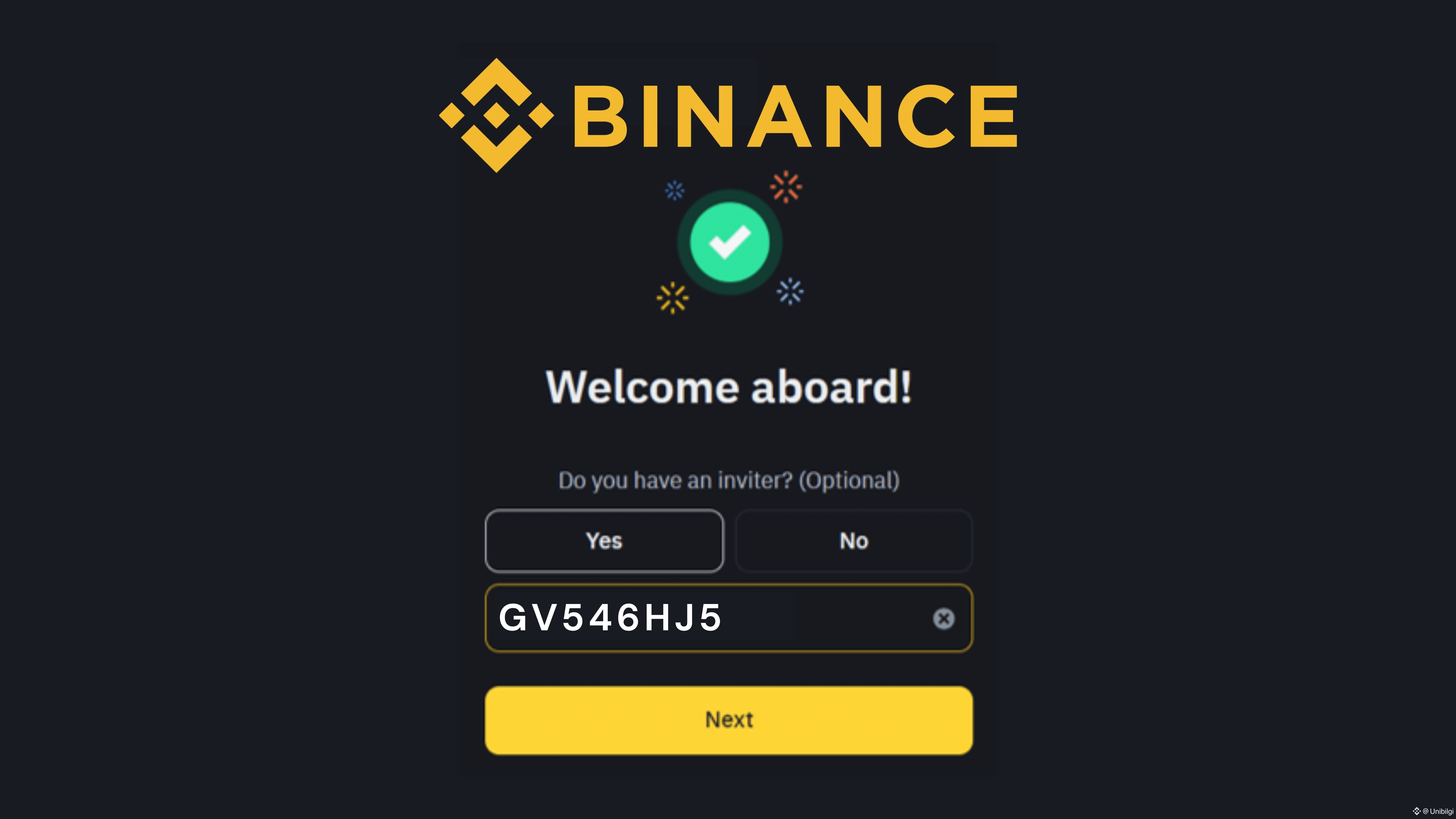 Binance referral code: GV546HJ5 | Unibilgi on Binance Square